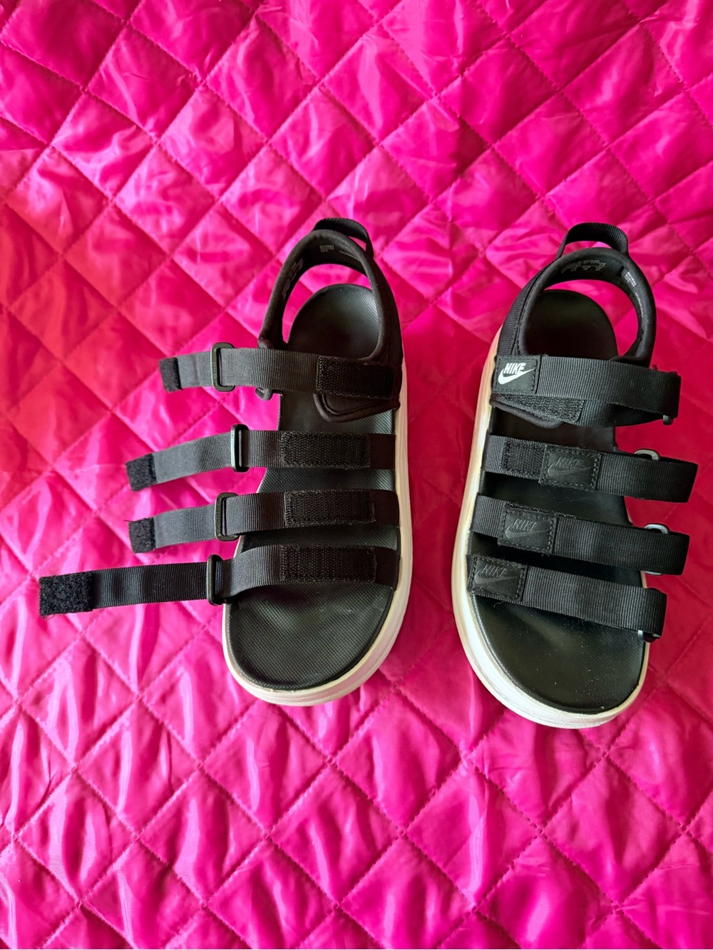 ️Nike Icon Classic Platform Sandals Womens Size 8 Black - Picture 4 of 6